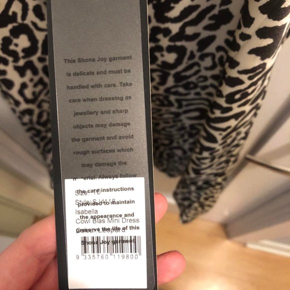 NWT Shona Joy Cowl Neck Mini Dress - Leopard Print - Size US 6 - Picture 7 of 7